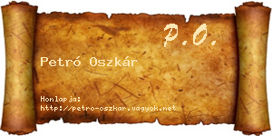 Petró Oszkár névjegykártya