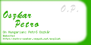 oszkar petro business card