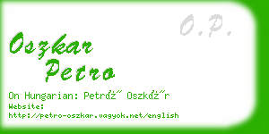 oszkar petro business card